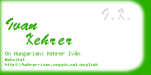 ivan kehrer business card