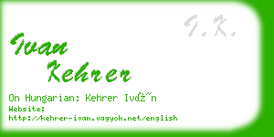 ivan kehrer business card